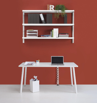 NEWTON - Rectangular melamine and powder coated steel writing desk by Caimi Brevetti - view 3